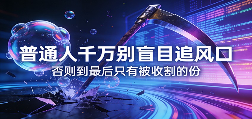 付费文章《通人千万别盲目追风口》否则到最后只有被收割的份-蚂蚁汇资源分享项目网