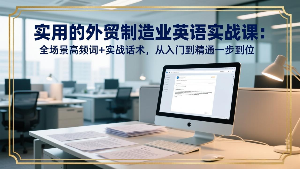 实用的外贸制造业英语实战课：全场景高频词+实战话术，从入门到精通一步到位-蚂蚁汇资源分享项目网