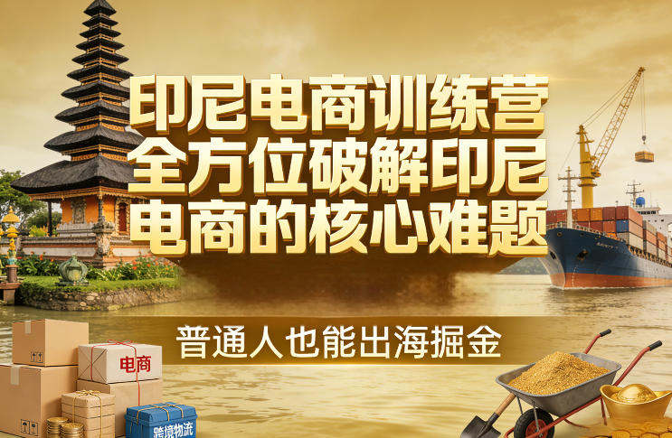 印尼电商训练营，全方位破解印尼电商的核心难题，普通人也能出海掘金-蚂蚁汇资源分享项目网