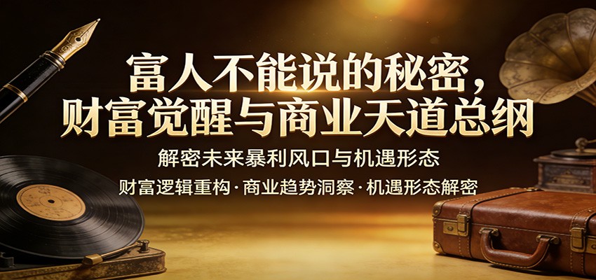 富人不能说的秘密，财富觉醒与商业天道总纲，解密未来暴利风口与机遇形态-蚂蚁汇资源分享项目网