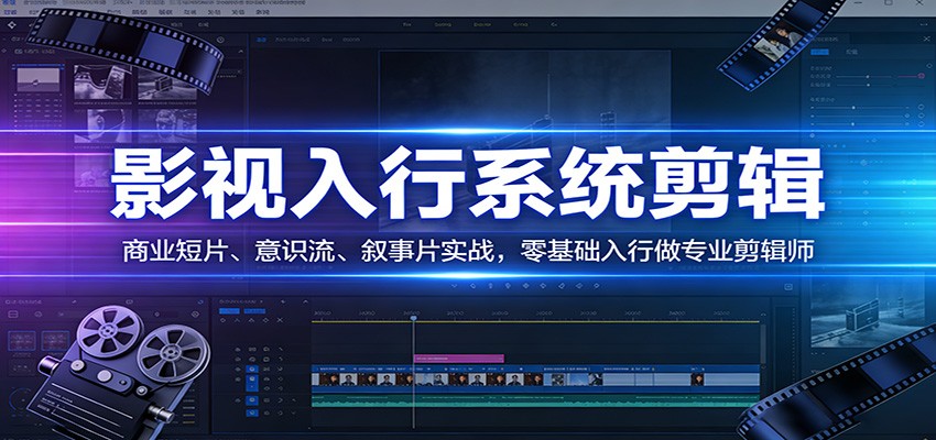 影视系统剪辑，商业短片、意识流、叙事片实战，零基础入行做专业剪辑师-蚂蚁汇资源分享项目网