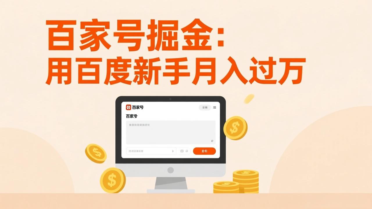 百家号掘金：用百度新手月入过万，日入300，无需引流，全新手机搬砖项目-蚂蚁汇资源分享项目网