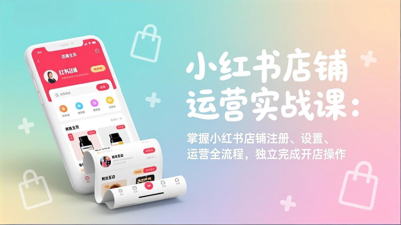 小红书店铺运营实战课：掌握小红书店铺注册、设置、运营全流程，独立完成开店操作-蚂蚁汇资源分享项目网