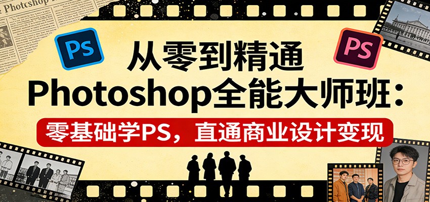 从零到精通Photoshop全能大师班：零基础学PS，直通商业设计变现-蚂蚁汇资源分享项目网