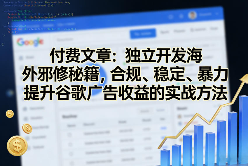 付费文章：独立开发海外邪修秘籍，合规、稳定、暴力提升谷歌广告收益的实战方法-蚂蚁汇资源分享项目网