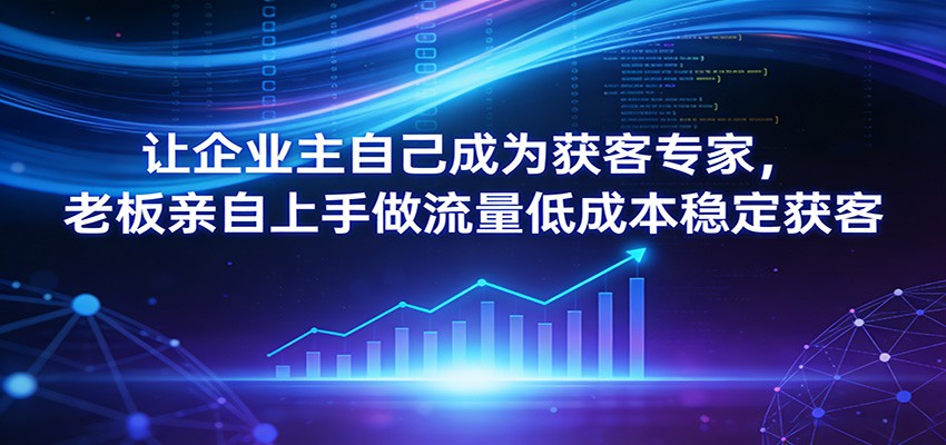 让企业主自己成为获客专家，老板亲自上手做流量低成本稳定获客-蚂蚁汇资源分享项目网