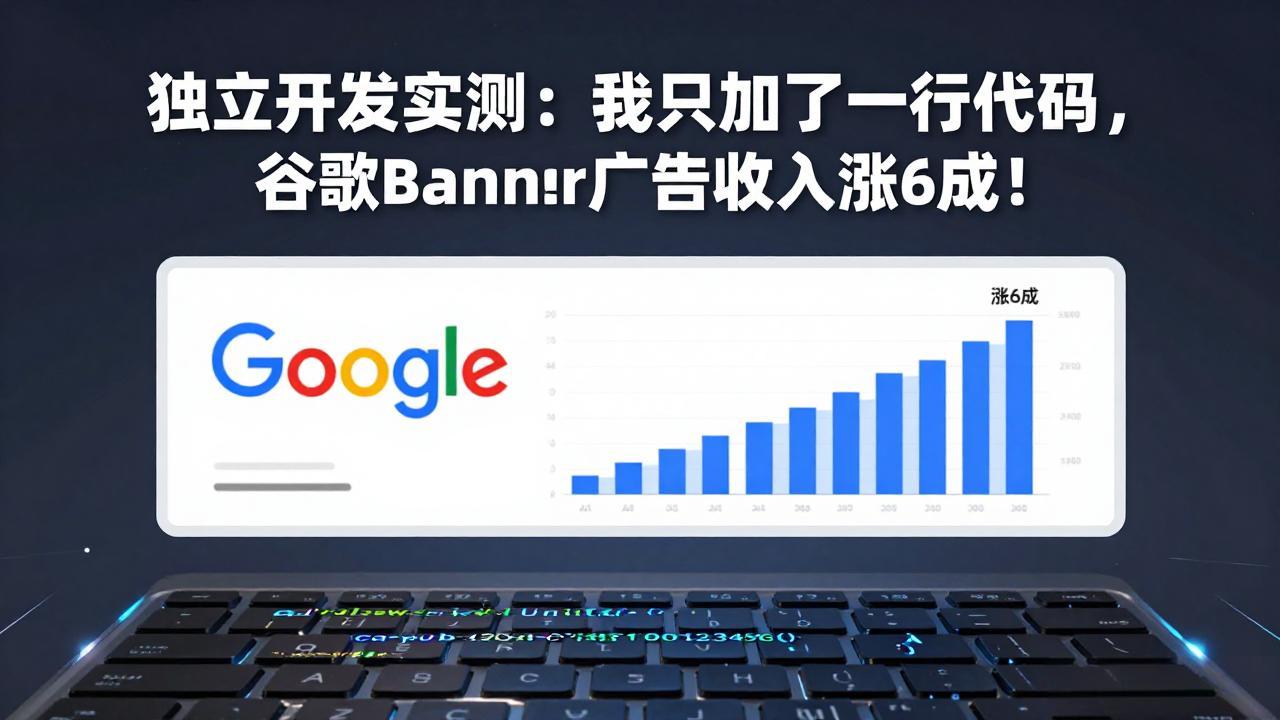付费文章：独立开发实测：我只加了一行代码，谷歌Banner广告收入涨6成！-蚂蚁汇资源分享项目网