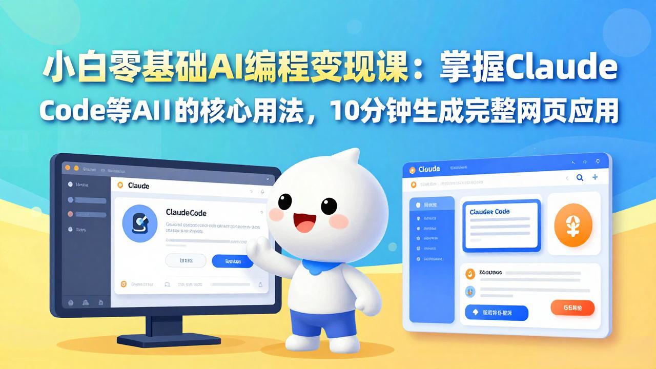 小白零基础AI编程变现课：掌握Claude Code等AI工具的核心用法，10分钟生成完整网页应用-蚂蚁汇资源分享项目网