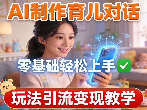 AI制作育儿对话，零基础轻松上手，玩法引流变现教学-蚂蚁汇资源分享项目网