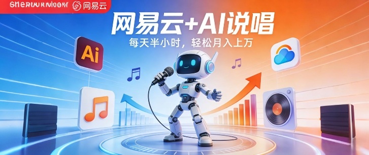 网易云+AI说唱，每天半小时，AI内容创作+流量变现，轻松月入1W-蚂蚁汇资源分享项目网