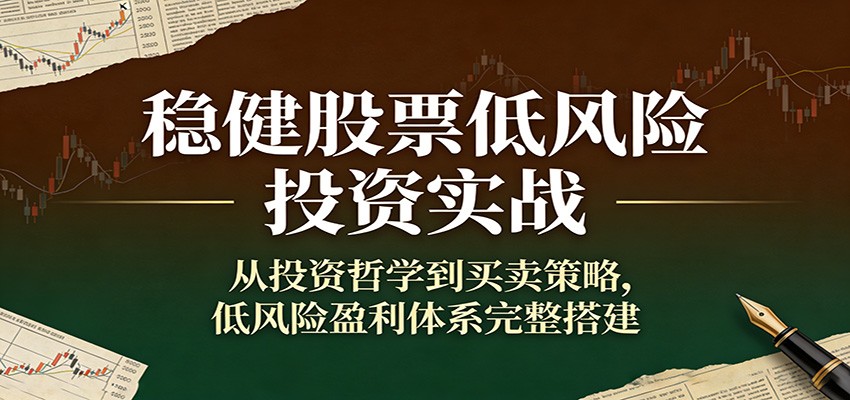 稳健股票低风险投资实战：从投资哲学到买卖策略，低风险盈利体系完整搭建-蚂蚁汇资源分享项目网