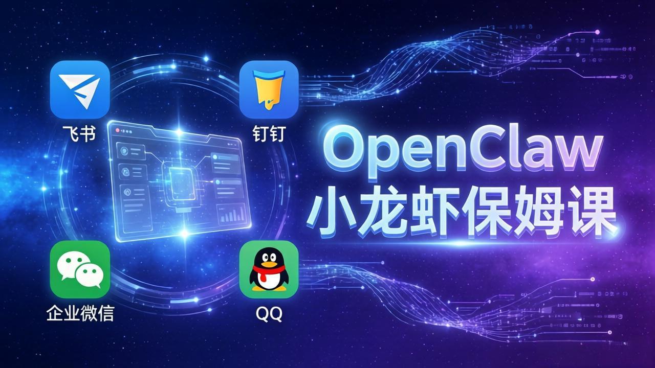 OpenClaw小龙虾保姆课： Windows/macOS/Linux/Docker全系统安装，飞书+钉钉+企业微信+QQ 全接入-蚂蚁汇资源分享项目网