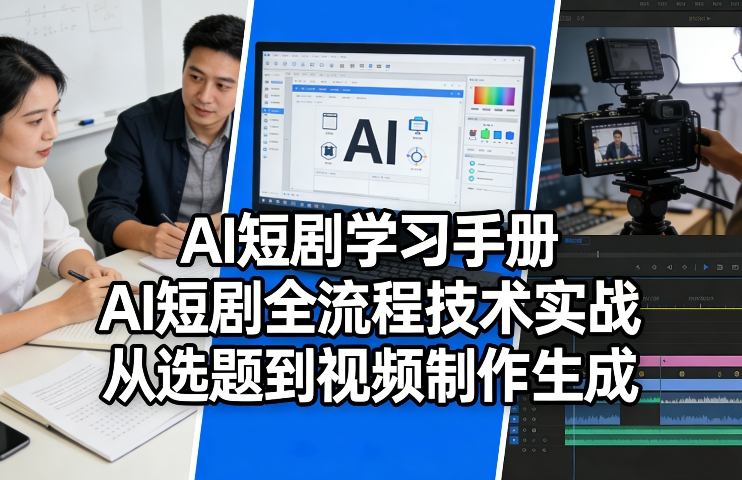 AI短剧学习手册，AI短剧全流程技术实战，从选题到视频制作生成-蚂蚁汇资源分享项目网