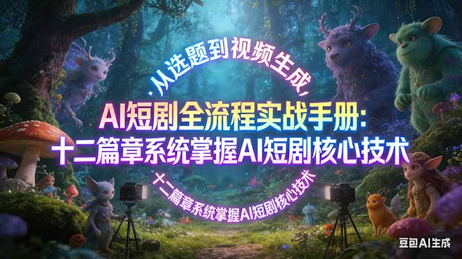 AI 短剧全流程实战手册：从选题到视频生成，十二篇章系统掌握 AI 短剧核心技术-蚂蚁汇资源分享项目网