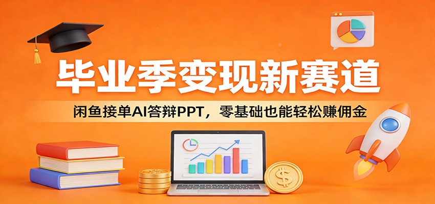 毕业季变现新赛道：闲鱼接单AI答辩PPT，零基础也能轻松赚佣金-蚂蚁汇资源分享项目网