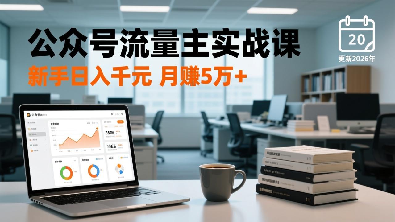 公众号流量主实战课-更新26年3月，爆文写作、流量池运营、多平台分发，新手日入千元月赚5w+-蚂蚁汇资源分享项目网