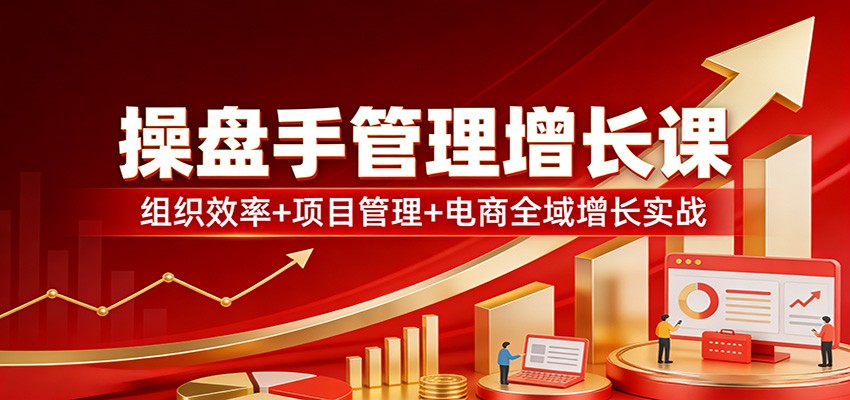操盘手管理增长课：组织效率+项目管理+电商全域增长实战-蚂蚁汇资源分享项目网