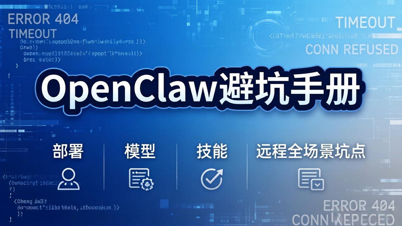 OpenClaw避坑手册：部署+模型+技能+远程全场景坑点，一次性给你说全，少走弯路-蚂蚁汇资源分享项目网