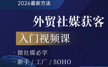 2026外贸社媒获客入门课-蚂蚁汇资源分享项目网