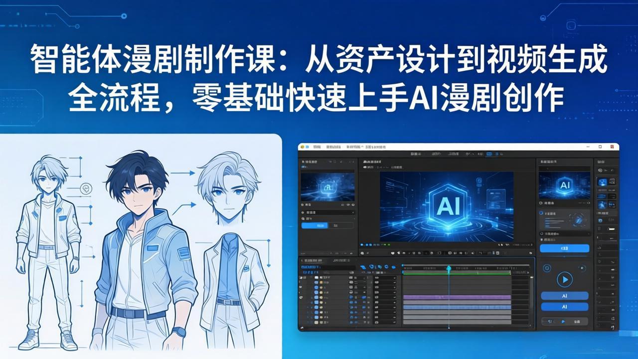 智能体漫剧制作课：从资产设计到视频生成全流程，零基础快速上手AI漫剧创作-蚂蚁汇资源分享项目网