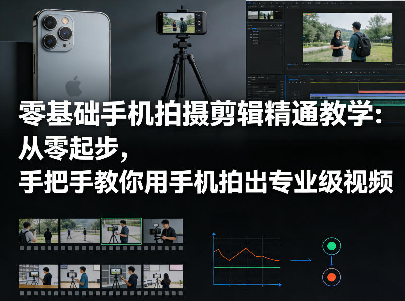 零基础手机拍摄剪辑精通教学：从零起步，手把手教你用手机拍出专业级视频-蚂蚁汇资源分享项目网