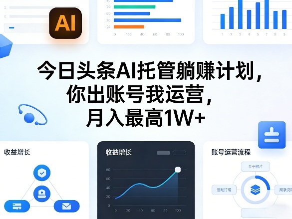 今日头条AI托管躺賺计划，你出账号我运营，月入最高1W+【揭秘】-蚂蚁汇资源分享项目网