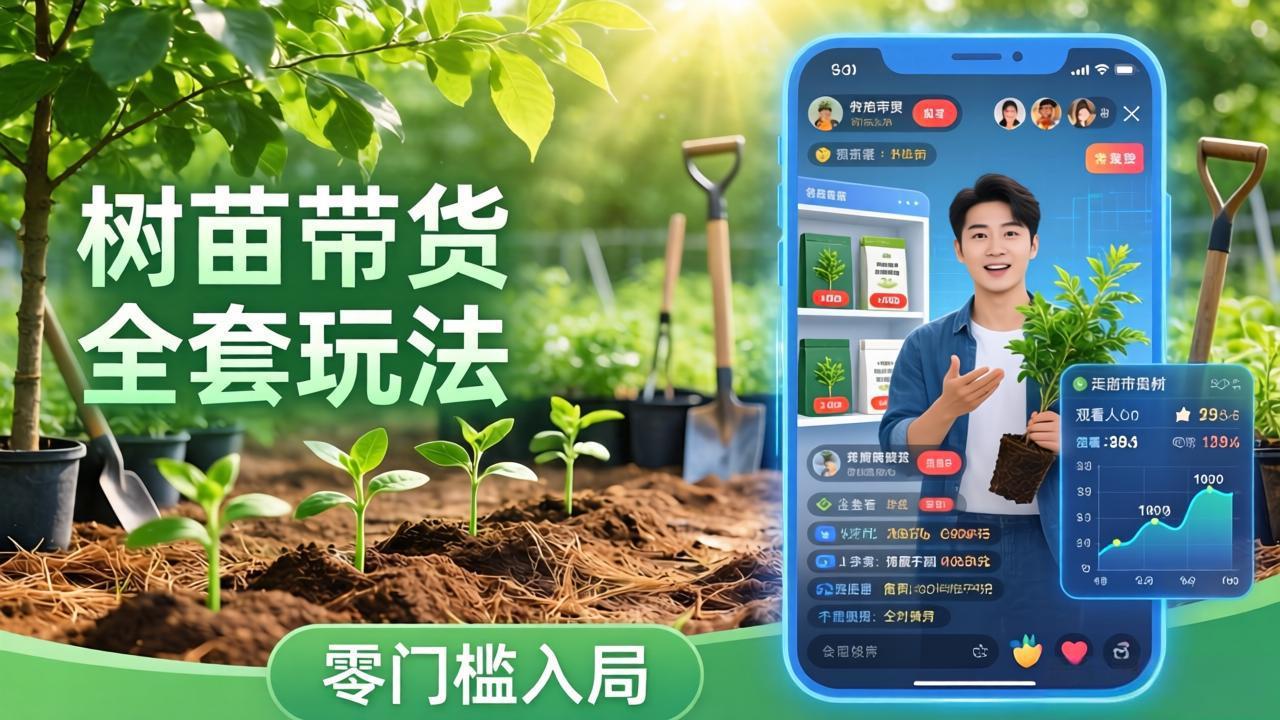 视频号AI树苗带货全套玩法：零门槛入局，掌握豆包、千问等AI工具制作树苗视频的全套流程-蚂蚁汇资源分享项目网