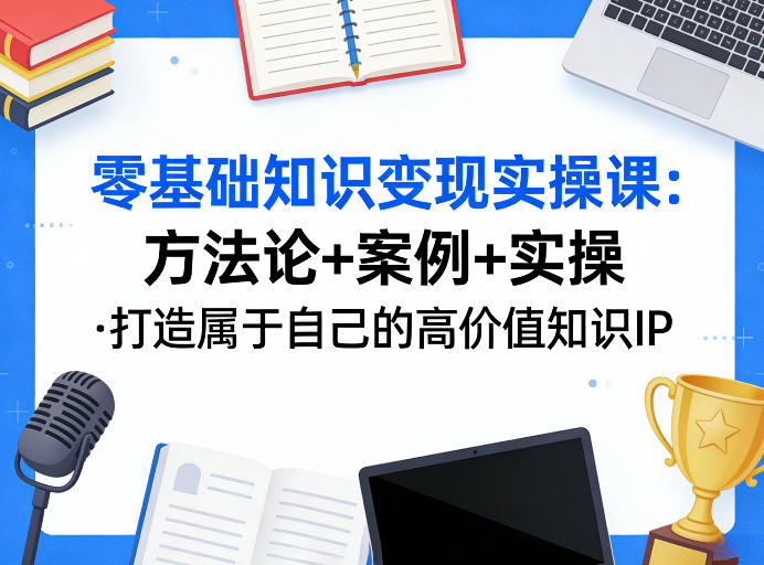 零基础知识变现实操课，方法论+案例+实操，打造属于自己的高价值知识IP-蚂蚁汇资源分享项目网