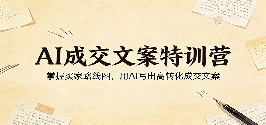 AI成交文案特训营：掌握买家路线图，用AI写出高转化成交文案-蚂蚁汇资源分享项目网