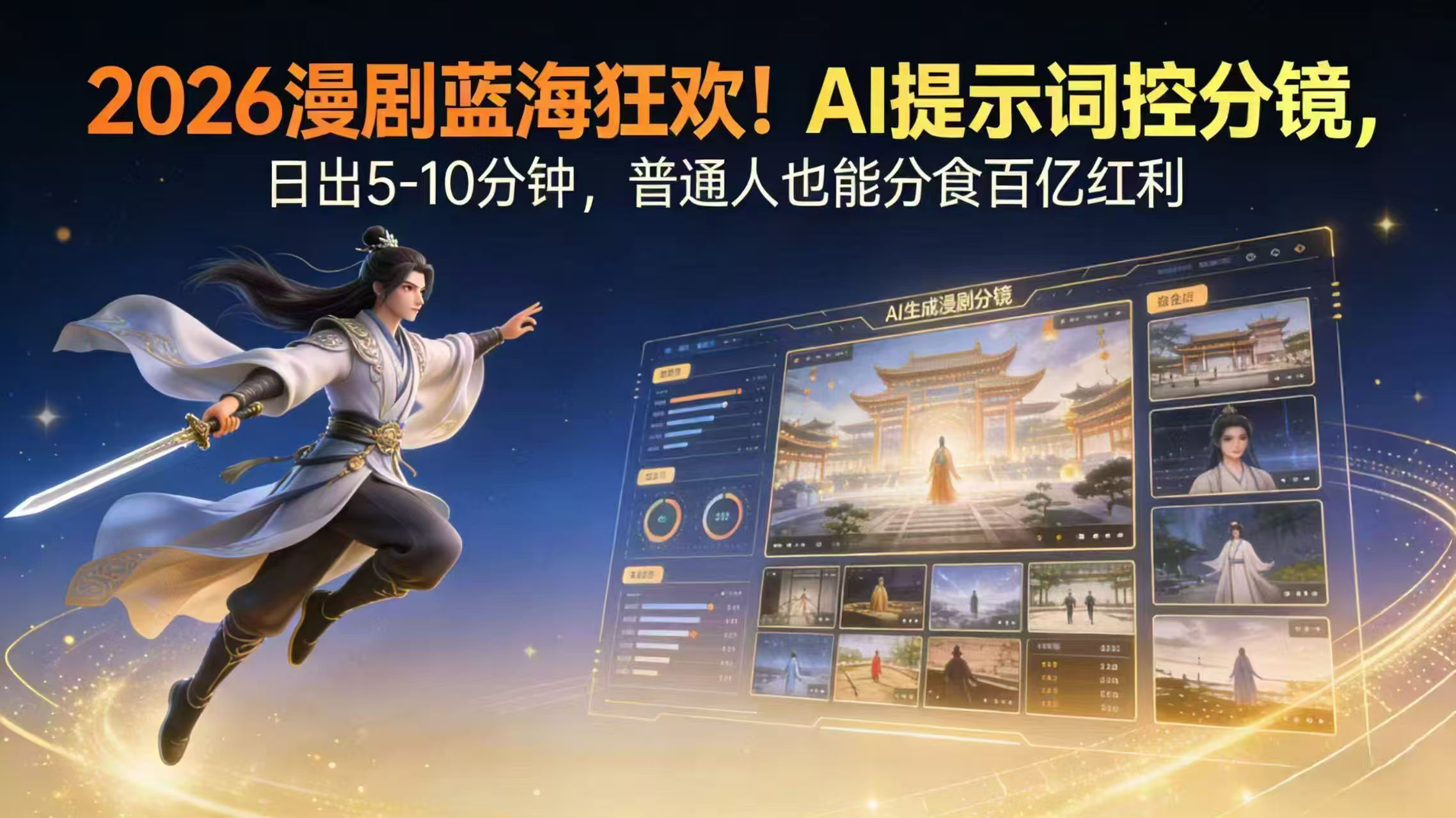 2026漫剧红利实锤！ AI 提示词控分镜， 普通人也能轻松月入过万-蚂蚁汇资源分享项目网