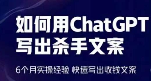 如何用ChatGPT写出杀手文案，6个月实操经验，快速写出收钱文案-蚂蚁汇资源分享项目网