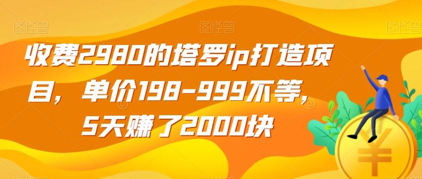 收费2980的塔罗ip打造项目，单价198-999不等，5天赚了2000块【揭秘】-蚂蚁汇资源分享项目网