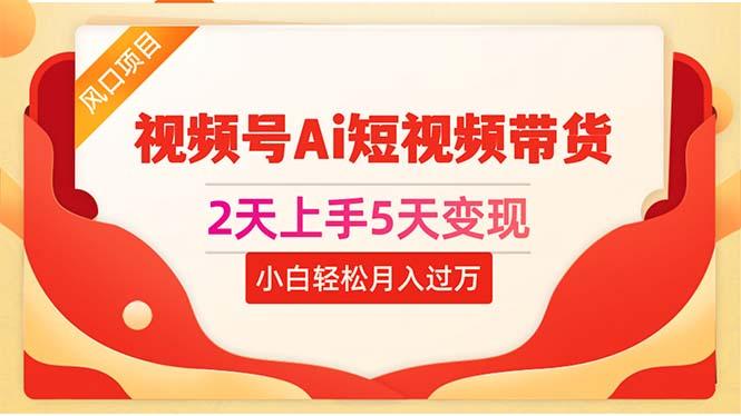 2天上手5天变现视频号Ai短视频带货0粉丝0基础小白轻松月入过万-蚂蚁汇资源分享项目网
