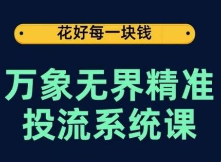万象无界精准投流系统课，从关键词到推荐，从万象台到达摩盘，从底层原理到实操步骤-蚂蚁汇资源分享项目网