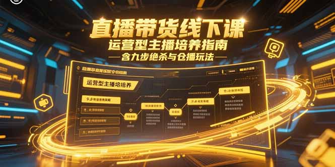 直播带货线下课，运营型主播培养指南，含九步绝杀与仓播玩法-蚂蚁汇资源分享项目网