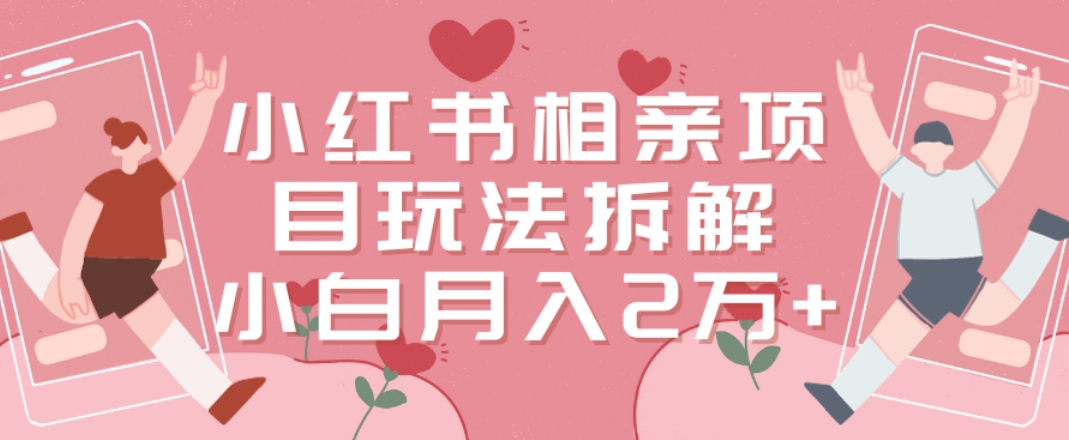 小红书相亲项目玩法拆解，有人通过这个副业项目做到了月收入2万多【揭秘】-蚂蚁汇资源分享项目网