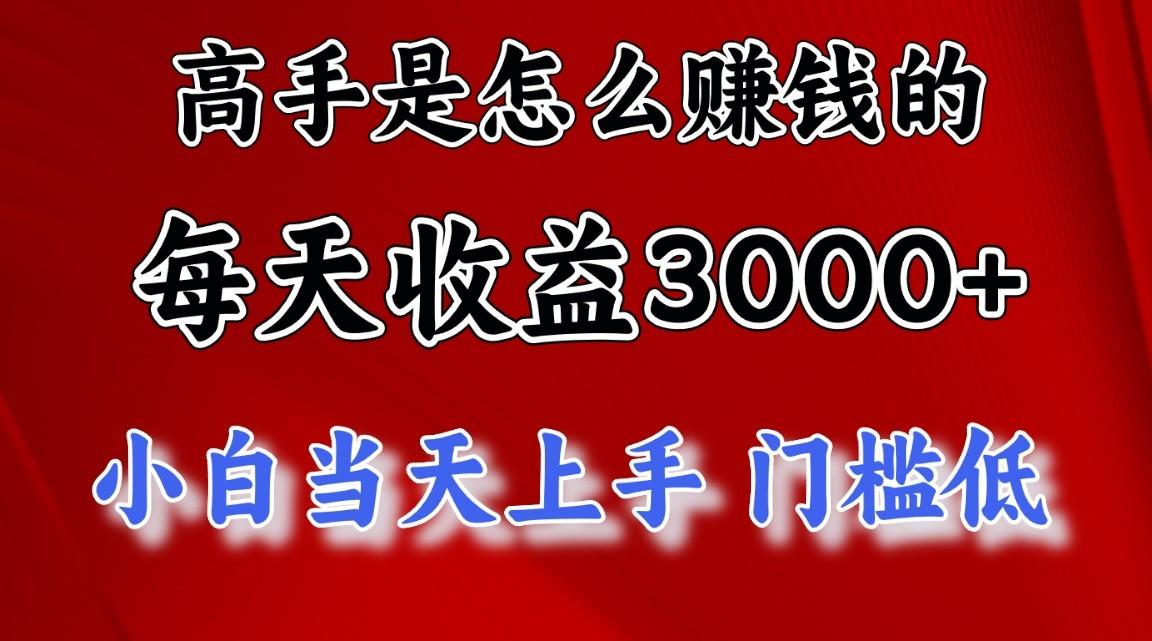 高手是怎么赚钱的,一天收益3000+,闷声发财项目,不是一般人能看懂的-蚂蚁汇资源分享项目网