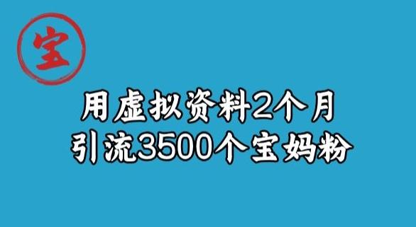 宝哥虚拟资料项目，2个月引流3500个宝妈粉-蚂蚁汇资源分享项目网
