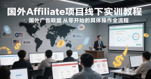 国外Affiliate项目线下实训教程，国外广告联盟从零开始的具体操作全流程-蚂蚁汇资源分享项目网