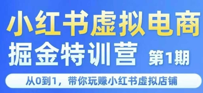 小红书虚拟电商掘金特训营第1期，从0到1，带你玩转小红书虚拟店铺-蚂蚁汇资源分享项目网