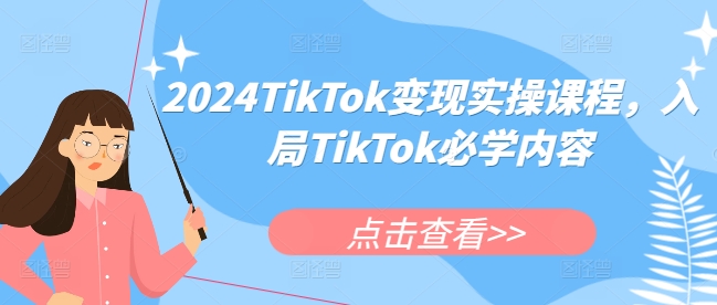 2024TikTok变现实操课程，入局TikTok必学内容-蚂蚁汇资源分享项目网