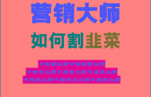 《营销大师如何割韭菜》禁止外传的大师绝学电子书-蚂蚁汇资源分享项目网