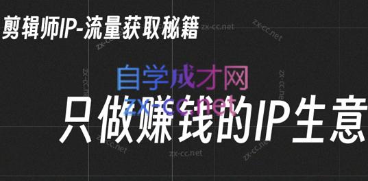 小钱老师·剪辑师个人ip流量思维与运营策略课-蚂蚁汇资源分享项目网