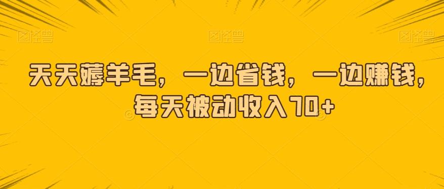 天天薅羊毛，一边省钱，一边赚钱，每天被动收入70+-蚂蚁汇资源分享项目网