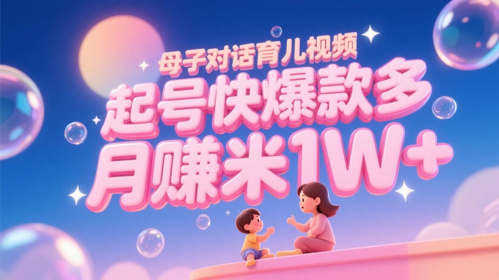 AI生成母子对话育儿类视频，起号快爆款多，小白宝妈轻松学，多渠道变现，月赚米1W+-蚂蚁汇资源分享项目网