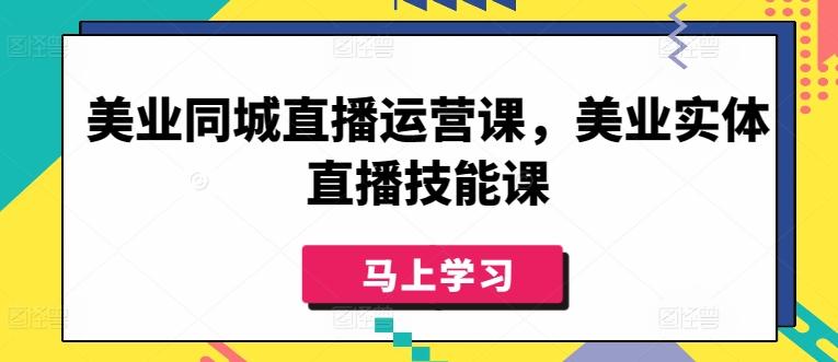 美业同城直播运营课，美业实体直播技能课-蚂蚁汇资源分享项目网