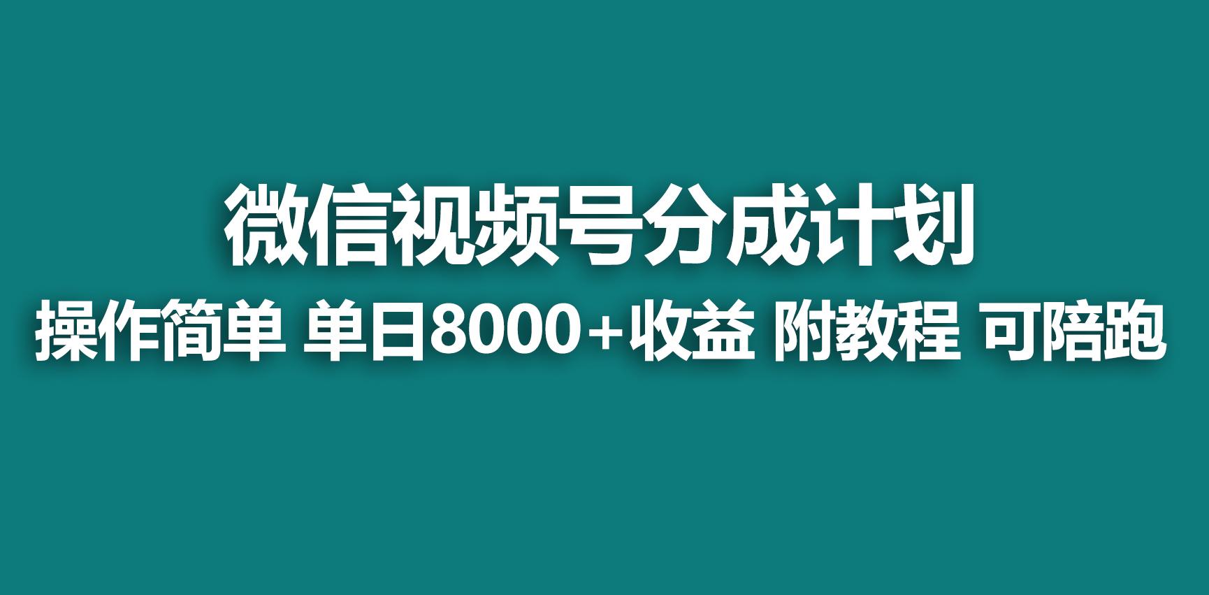 【蓝海项目】视频号分成计划，快速开通收益，单天爆单8000+，送玩法教程-蚂蚁汇资源分享项目网