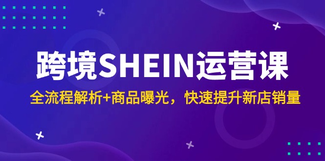 跨境SHEIN运营课，全流程解析+商品曝光，快速提升新店销量-蚂蚁汇资源分享项目网