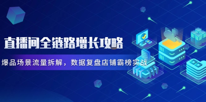 直播间全链路增长攻略，爆品场景流量拆解，数据复盘店铺霸榜实战-蚂蚁汇资源分享项目网