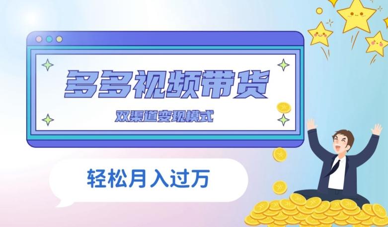 多多视频带货，三个月收入近5万，全程项目拆解-蚂蚁汇资源分享项目网